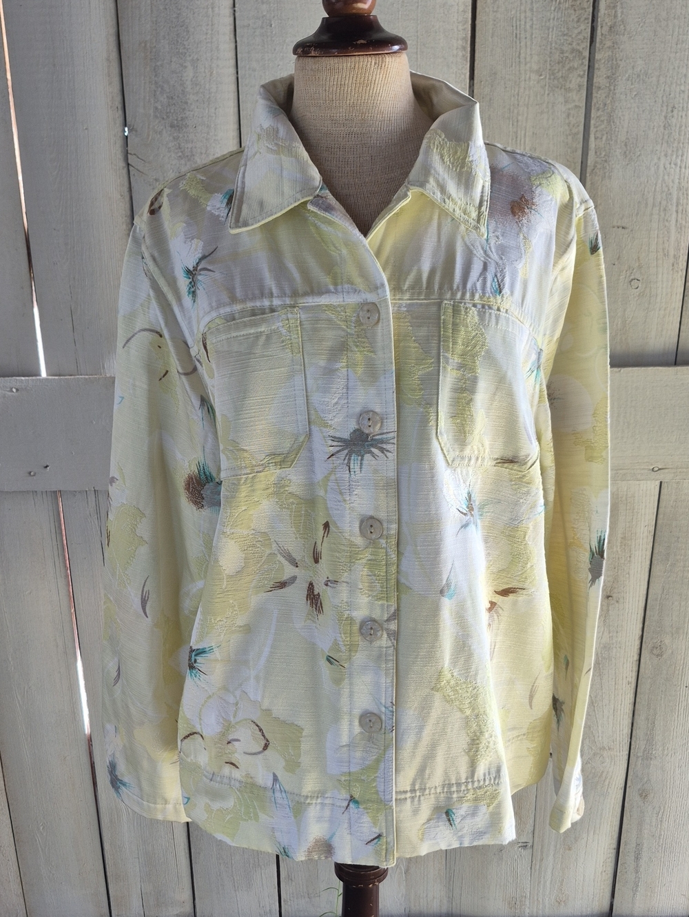 erin london Light Yellow Floral Jean Jacket
